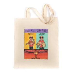 Large tote bag with ‘Three States of a Ferret’ design